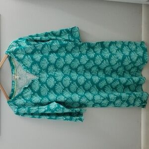 Hatley Seashell Print Swim Cover-up Green XL Cotton